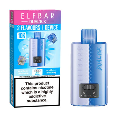 Blue Edition Elf Bar Dual 10K Prefilled Pod Kit and Box