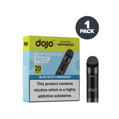 Blue Razz Lemonade Vaporesso Dojo Blast 2000 Go Pod and Box