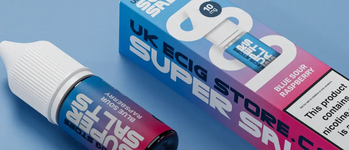 Banner showcasing the flavour of Blue Sour Raspberry by UK Ecig Store Super Salts