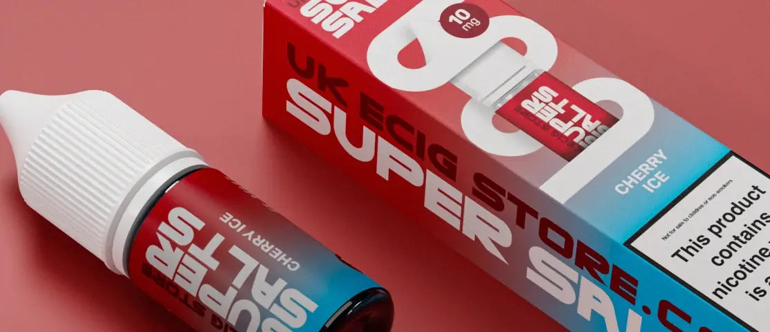 Banner showcasing the flavour of Cherry Ice by UK Ecig Store Super Salts