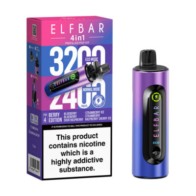 Berry Edition Elf Bar 4 in 1 Prefilled Pod Kit and Box