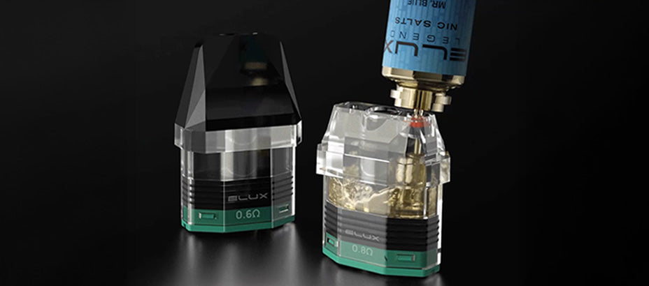 Banner showing Elux Cyberover P1 Refillable Pods' Top-fill Port