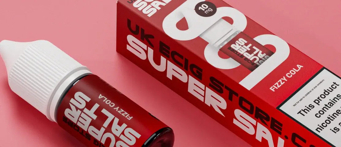 Banner showcasing the flavour of Fizzy Cola by UK Ecig Store Super Salts