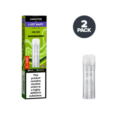 Lost Mary vape pod packaging with a clear pod on a white background