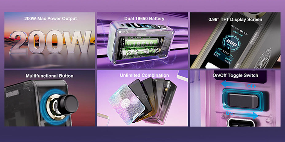 Banner showing the Lost Vape Centaurus N200 Kit's Key Features