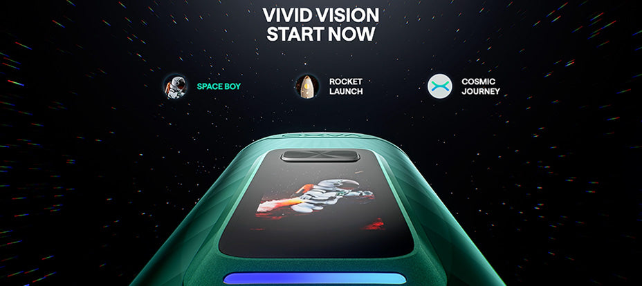 Banner showing the OXVA Vprime Pod Vape Kit's Screen Themes