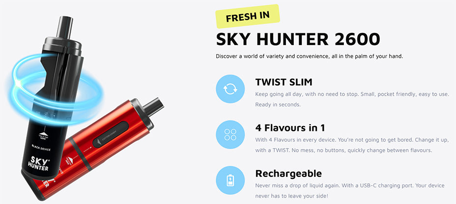 Sky Hunter Twist Slim 2600 Vape Kit