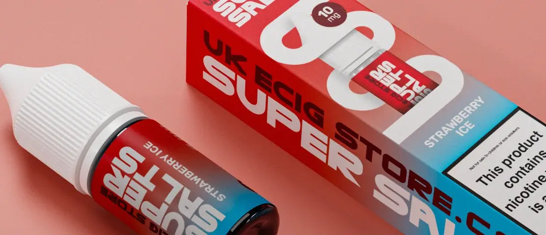 Banner showcasing the flavour of Strawberry Ice by UK Ecig Store Super Salts