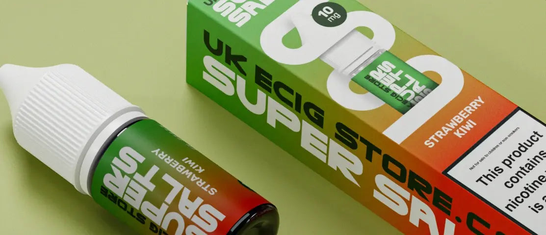 Banner showcasing the flavour of Strawberry Kiwi by UK Ecig Store Super Salts