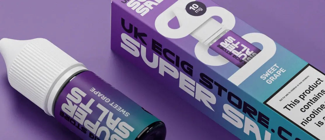 Banner showcasing the flavour of Sweet Grape by UK Ecig Store Super Salts