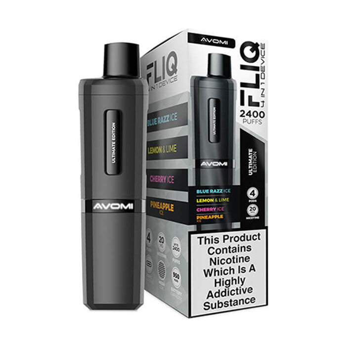Ultimate Edition Avomi Fliq 4 in 1 Prefilled Pod Kit and Box