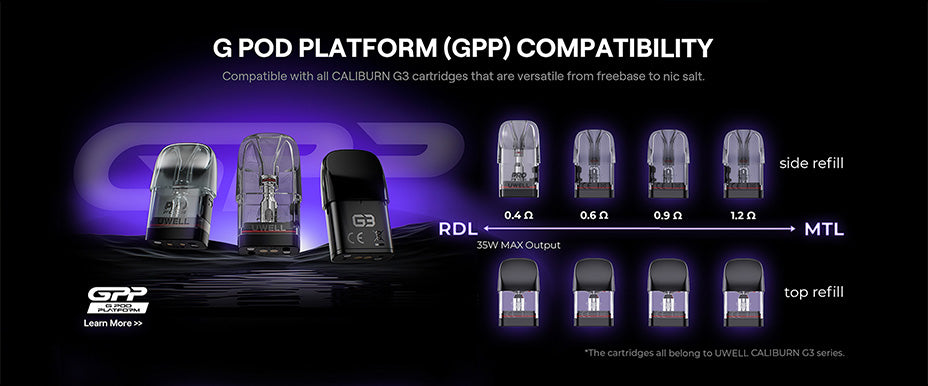 Banner showing the Uwell Caliburn G3 Pods which are compatible with the Caliburn G3 Pro Koko