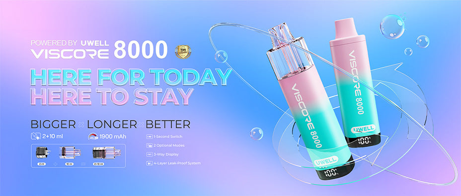 Banner showing the Uwell Viscore 8000 Starter Vape Kit