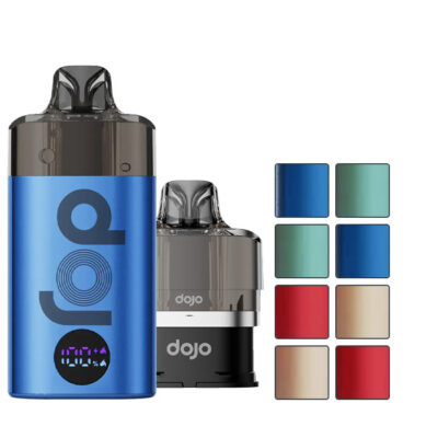 Vaporesso Dojo Blast 12K Prefilled Pod Kit with eight squares showcasing eight out of the ten available flavours