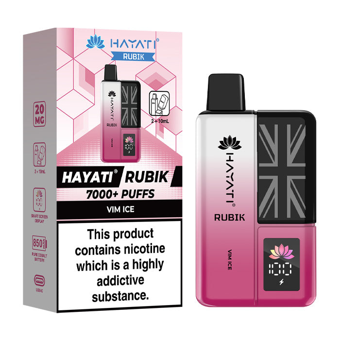 Vim Ice Hayati Rubik 7000 Prefilled Pod Kit and Box
