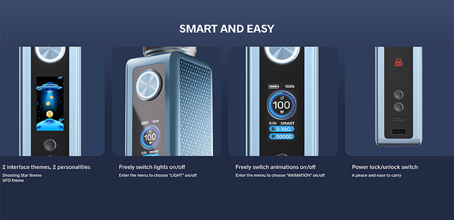 Image showing the VooPoo Vinci Spark100 Vape Kit's User Interface