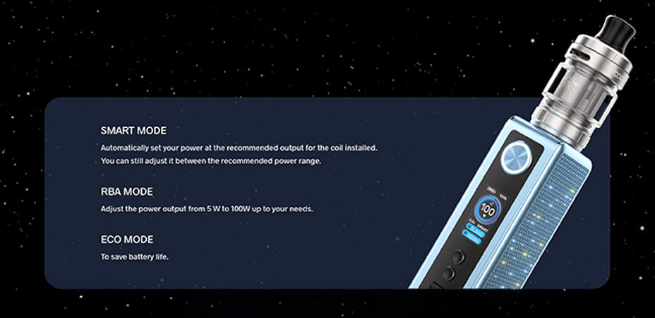 Image showing the VooPoo Vinci Spark100 Vape Kit's Modes