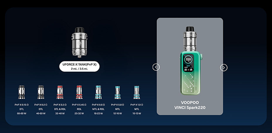 Banner showing the VooPoo Vinci Spark220 Vape Kit's Coils