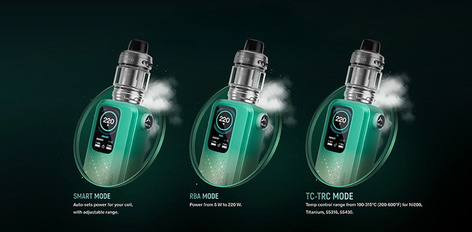 Banner showing the VooPoo Vinci Spark220 Vape Kit's Vaping Modes