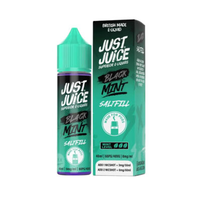 Black Mint 40ml Saltfill E-Liquid and Box by Just Juice