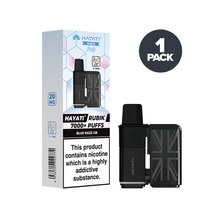Blue Razz GB Hayati Rubik 7000 Prefilled Pods and Box
