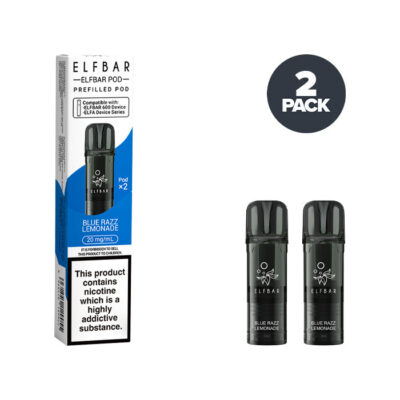 Two Blue Razz Lemonade Elf Bar 600 Prefilled Pods with Box