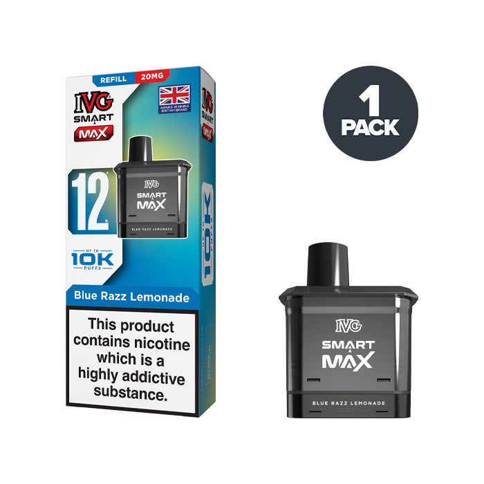 Blue Razz Lemonade IVG Smart Max 20mg Refill Pack and Box