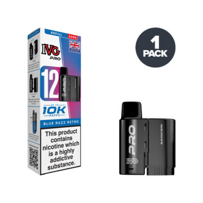 Blue Razz Retro IVG Pro 12 20mg Refill Pack
