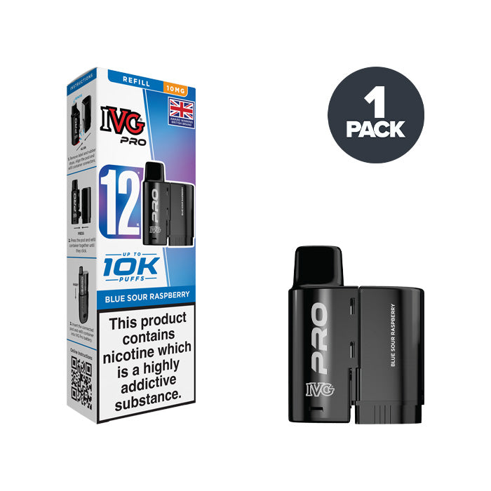 Blue Sour Raspberry IVG Pro 12 10mg Refill Pack