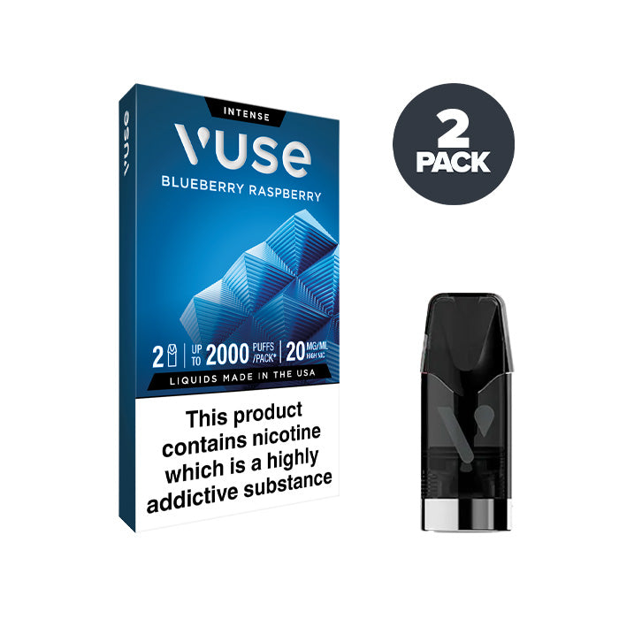 Blueberry Raspberry 20mg Vuse Intense Pod and Box