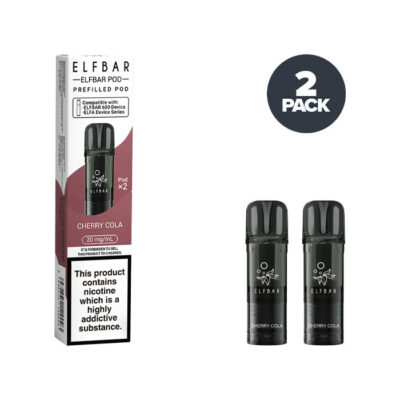 Two Cherry Cola Elf Bar 600 Prefilled Pods with Box