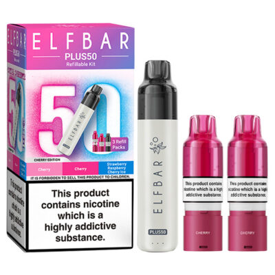 Cheery Edition Elf Bar Plus 50 Prefilled Pod Kit and Box