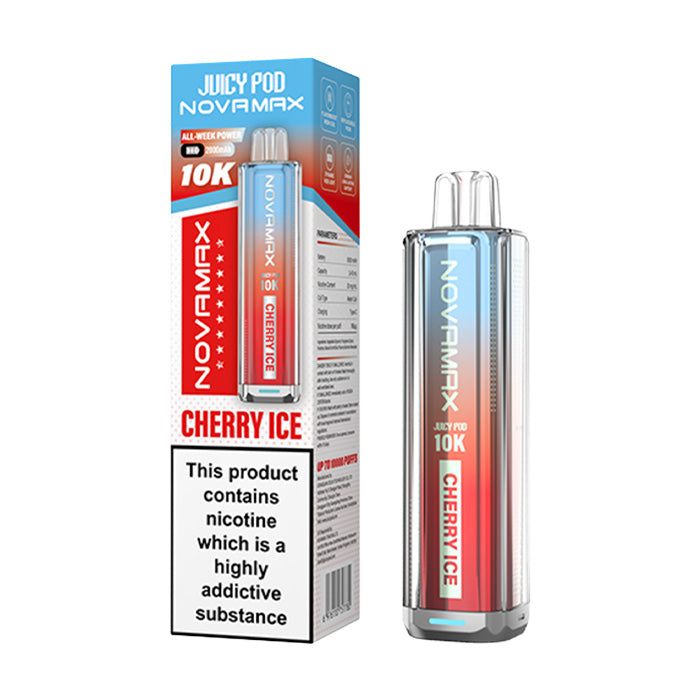 Cherry Ice Juicy Pod Novamax 10K Prefilled Pod Kit and Box