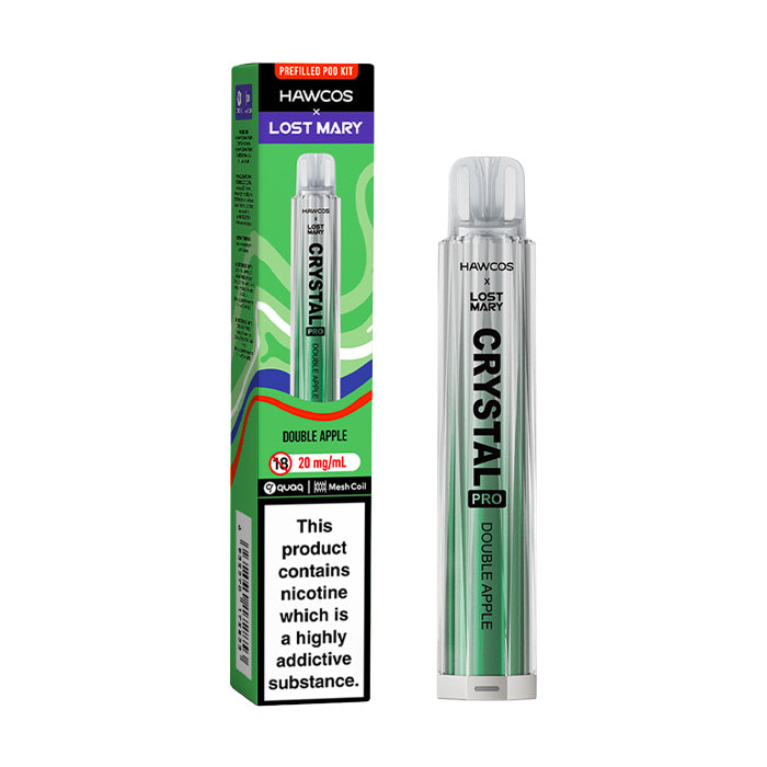 Double Apple Hawcos x Lost Mary Crystal Pro Vape Kit and Box