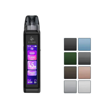 Elf Bar ELFX Ultra Pod Kit with eight squares showcasing all available colours