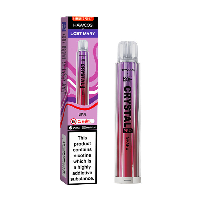 Grape Hawcos x Lost Mary Crystal Pro Vape Kit and Box