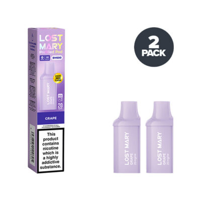 Two Grape Lost Mary BM600 Prefilled Pods with Box