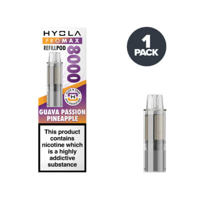 Guava Passion Pineapple Hyola Pro Max 8000 Prefilled Pod and box.