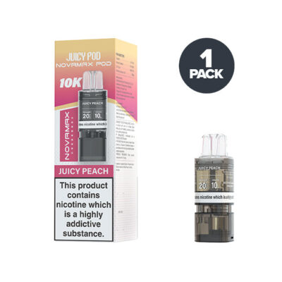 Juicy Peach Juicy Pod Novamax 10K Prefilled Pod and Box