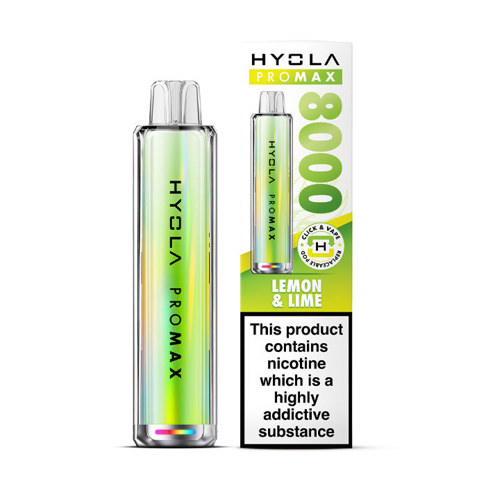 Lemon Lime Hyola Pro Max 8000 Prefilled Pod Kit and Box