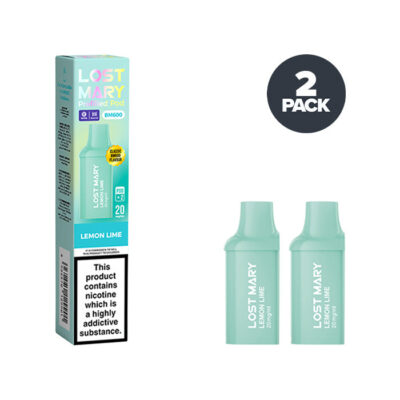 Two Lemon Lime Lost Mary BM600 Prefilled Pods with Box