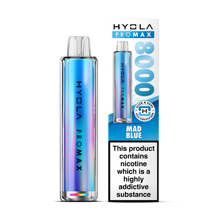 Mad Blue Hyola Pro Max 8000 Prefilled Pod Kit and Box