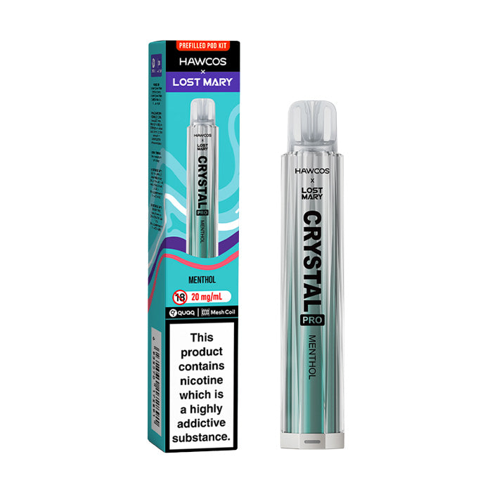 Menthol Hawcos x Lost Mary Crystal Pro Vape Kit and Box