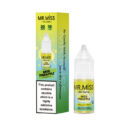 A bottle of Miss Pineapple 10ml Nic Salt E-Liquid with the box on a white background