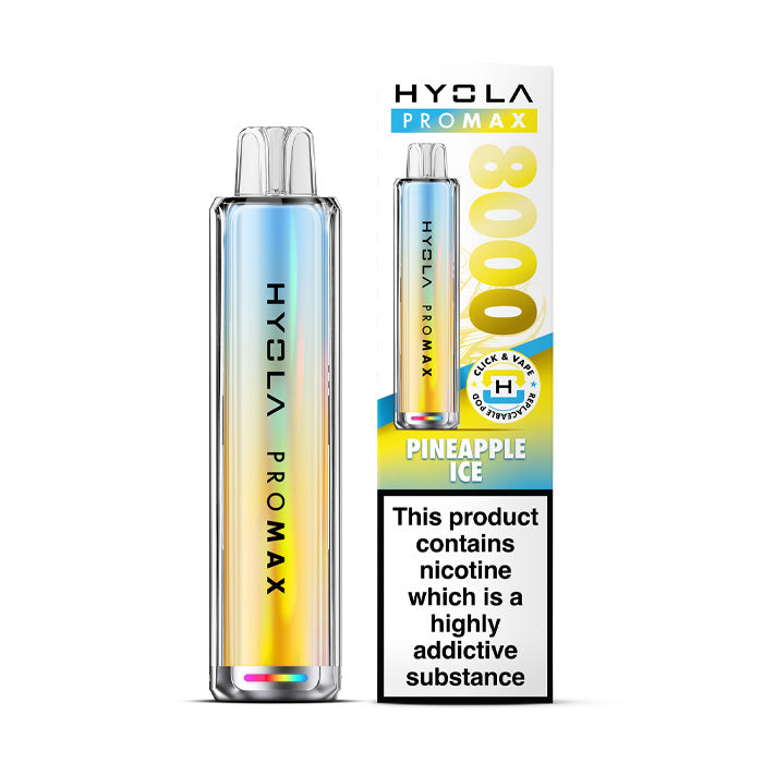 Pineapple Ice Hyola Pro Max 8000 Prefilled Pod Kit and Box