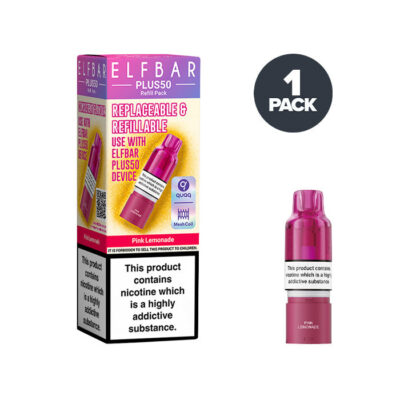 Pink Lemonade Elf Bar Plus 50 Prefilled Pod and Box