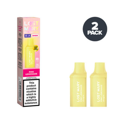 Two Pink Lemonade Lost Mary BM600 Prefilled Pods with Box
