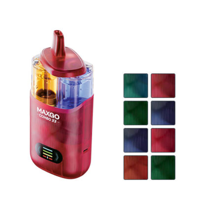 Relx Maxgo Combo 33K Pod Kit with eight squares showcasing eight  flavours out of twenty