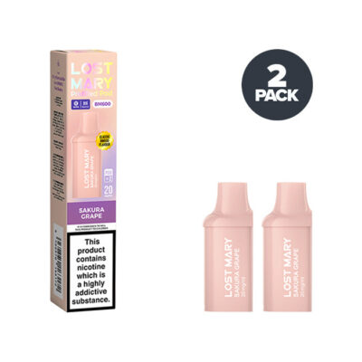 Two Sakura Grape Lost Mary BM600 Prefilled Pods with Box