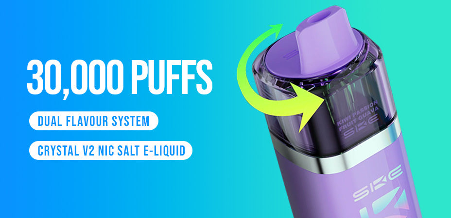 Banner showing the SKE 30K Pro Max 2 in 1 Pod Kit's Dual Pod Design